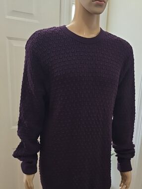 SHAQUILLE O'NEAL MENS BIG AND TALL PURPLE LONG SLEEVE PULLOVER SWEATER SIZE LT